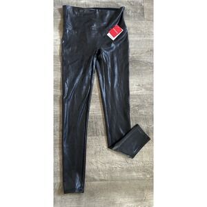 Spanx Faux Leather Leggings Black NWT Women's Size Medium‎ M NEW